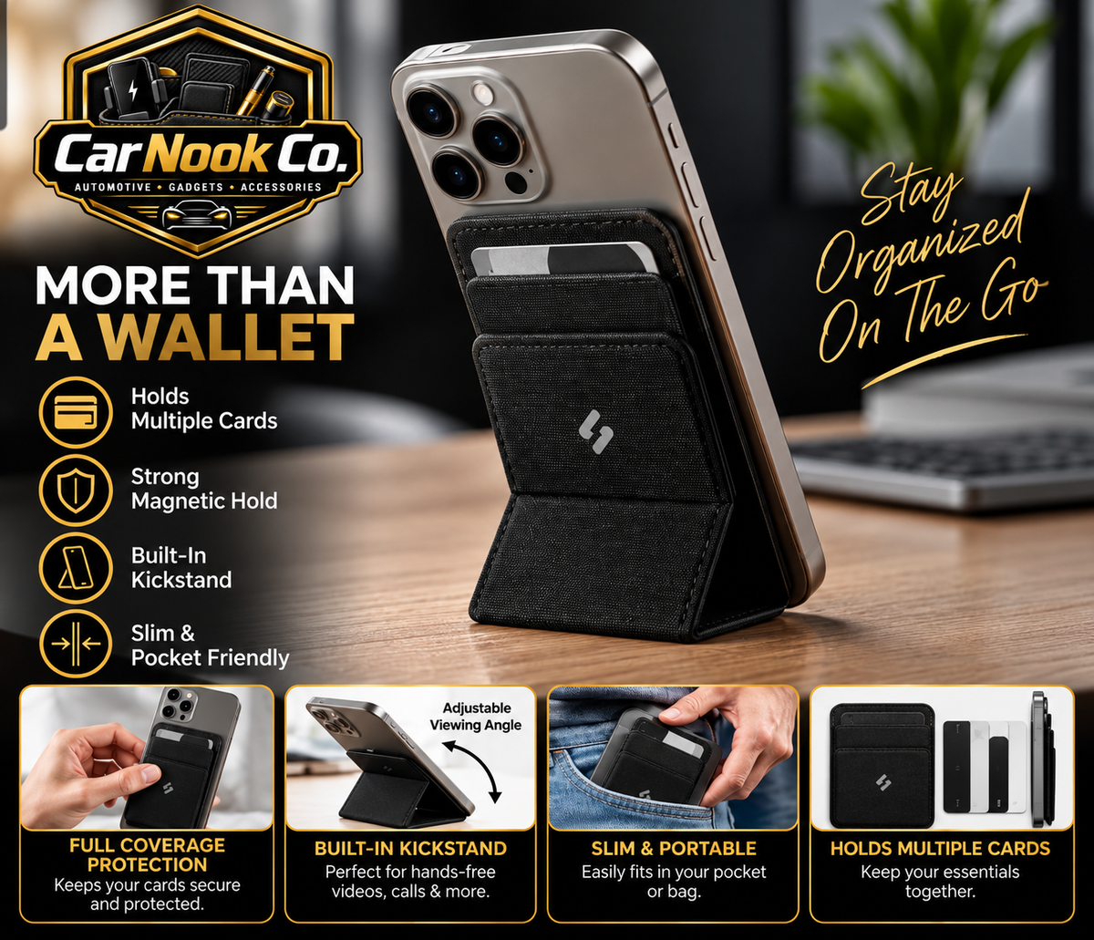CarNookβ’ MagWallet Phone Stand
