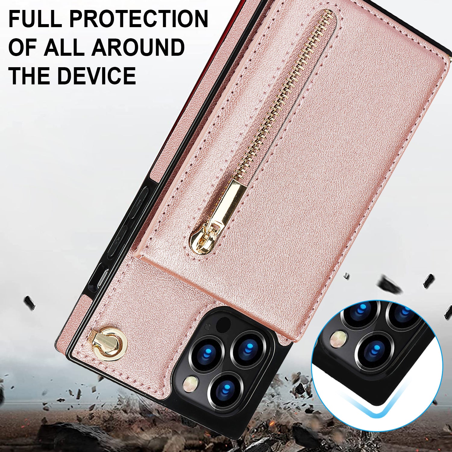 crossbody phone case with card storage