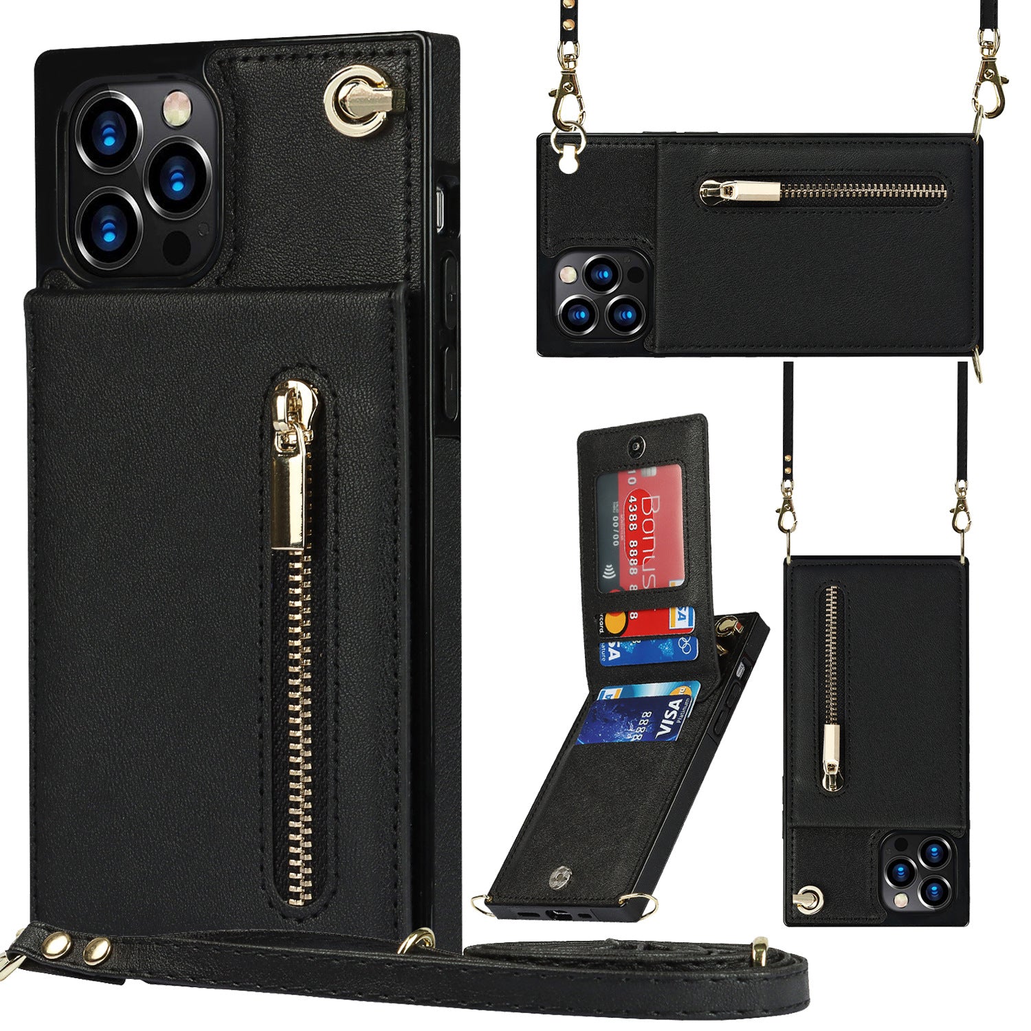 crossbody phone case with card storage