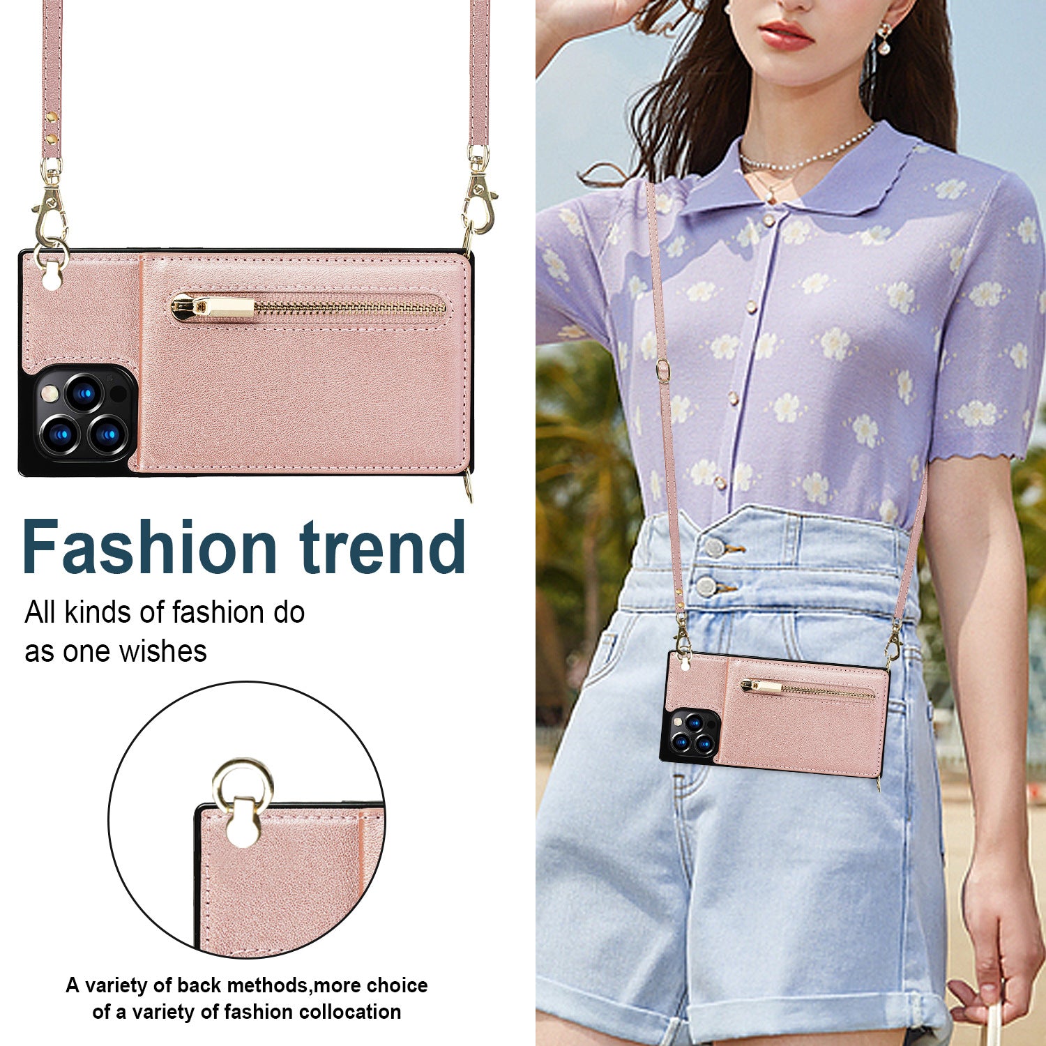crossbody phone case with card storage
