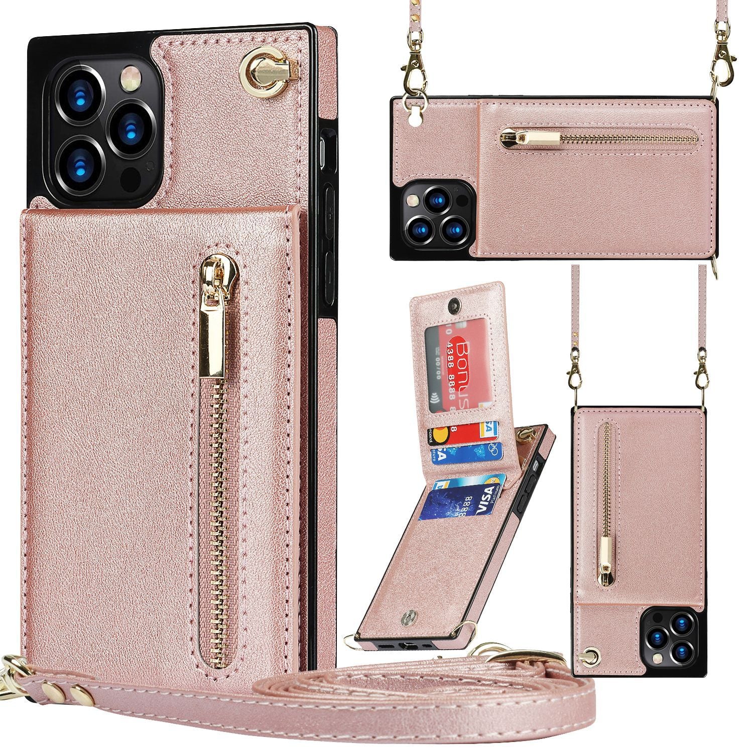 crossbody phone case with card storage