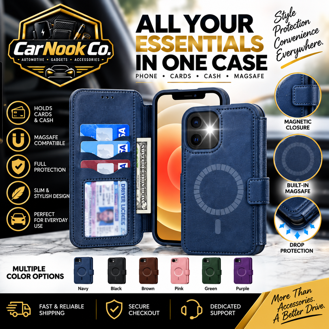 CarNook™ MagSafe Wallet Phone Case
