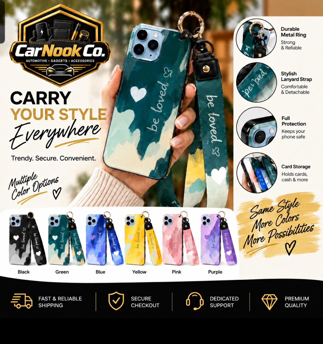 CarNook™ ColorLoop Wristband Phone Case