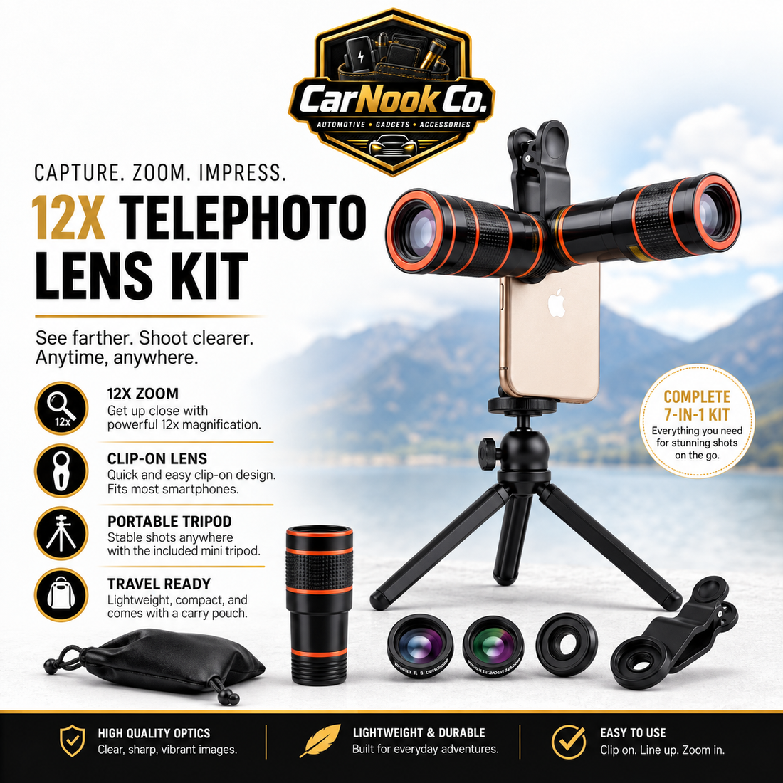 CarNook™ ZoomPro Phone Lens Kit